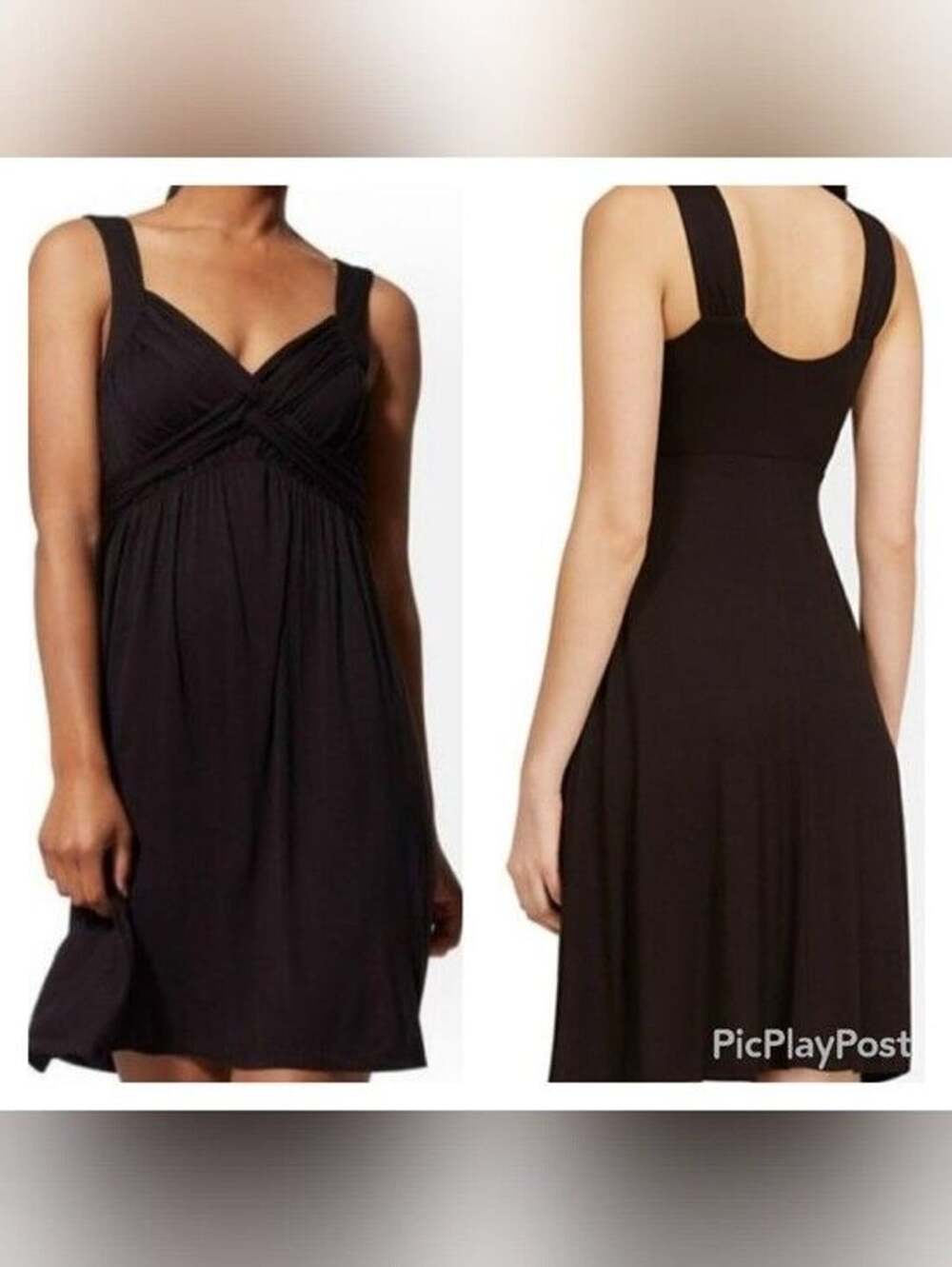 NY&Co Black Twist Front Goddess Midi Dress NWT XL